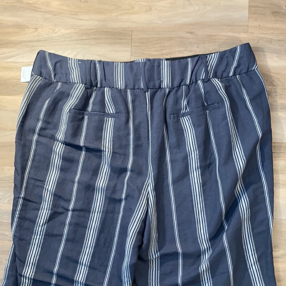 Lane Bryant the laney linen blend crop wide leg pant stripe print 26 - Picture 14 of 16